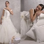 Abito con balze in organza di seta pura -2-