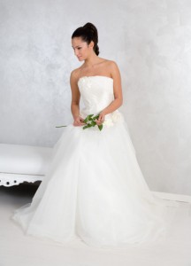 Abito Romantico in tulle manoseta e organza leggerissima di seta pura -5-