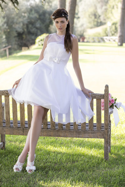 Abito sposa corto in organza